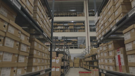 wide panning shot of a storage facility warehouse