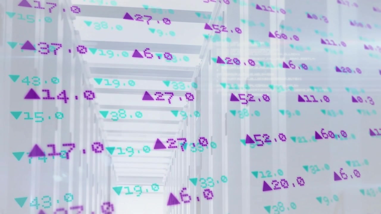 On startup 3D corridor advancing forward while data floats laterally visualizing analytics stream