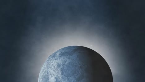 luna y nubes de humo