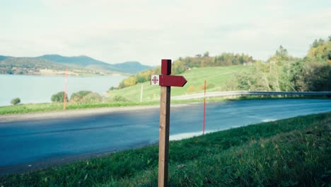 Mountain-Trail-Indicators-in-Indre-Fosen,-Norway---Close-Up