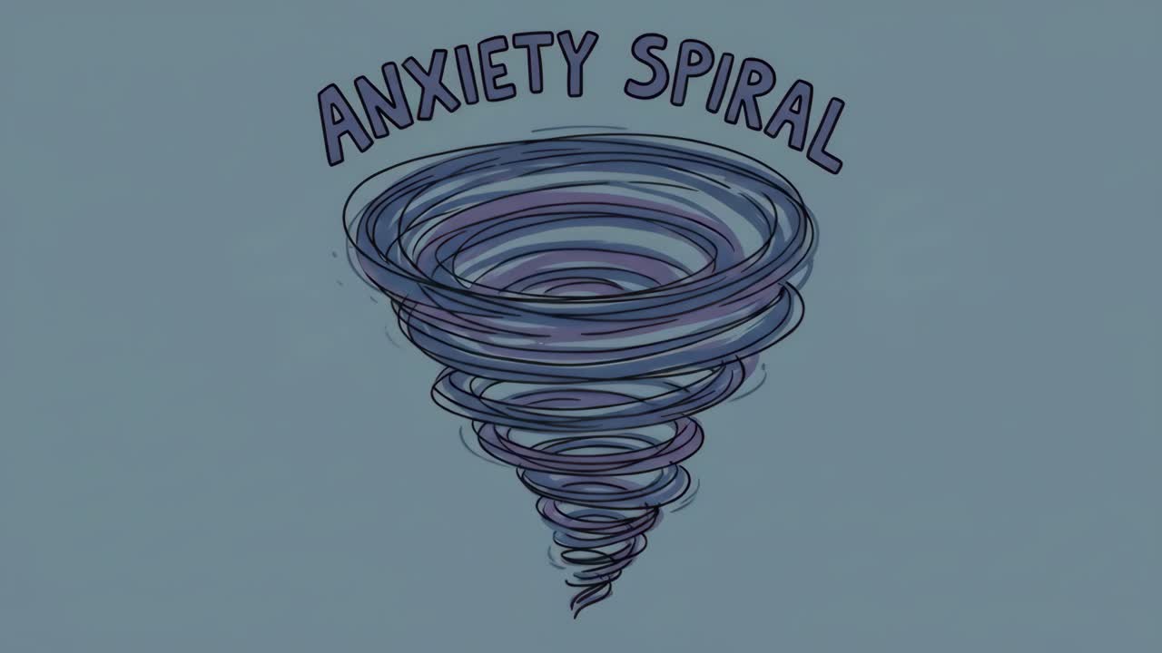Anxiety Spiral Animation with Swirling Question Marks