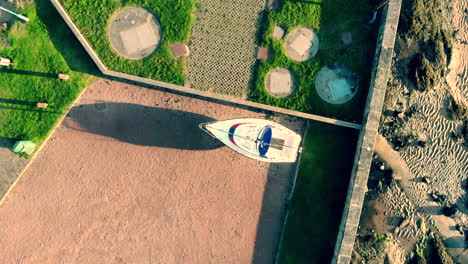 Sailing-yacht-in-Elie-Harbour-Fife-Scotland-in-autumn-and-winter