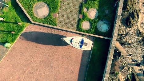 sailing yacht in elie harbour fife scotland in autumn and winter