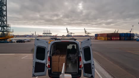 freight handling and delivery at a bustling port terminal