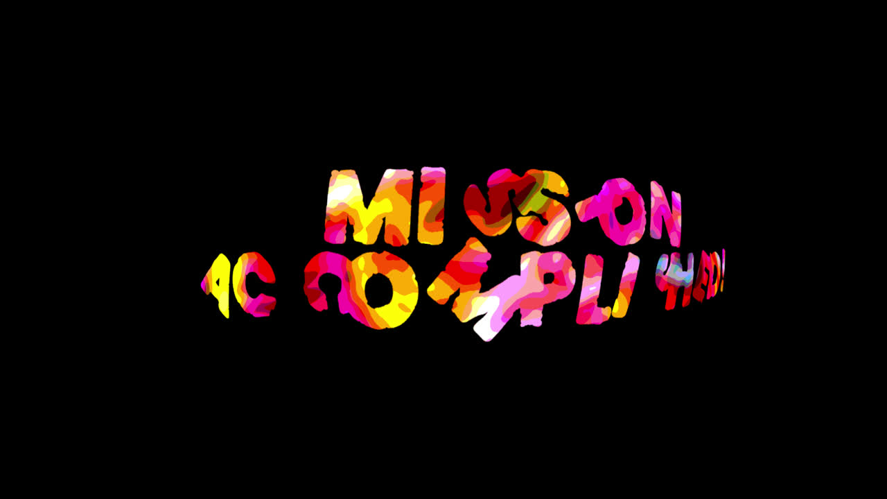 Colorful Animated 'Mission Accomplished' Text Reveal