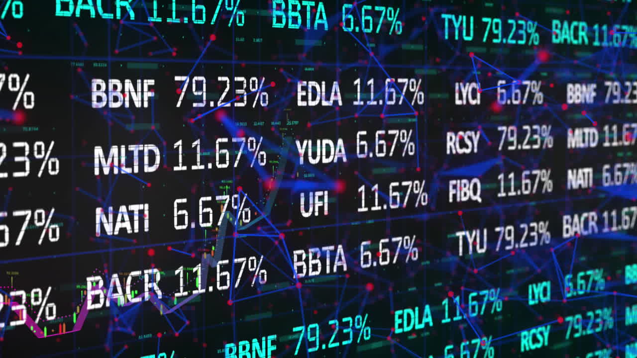 Animation of financial data processing over connections