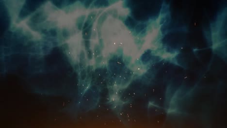 animation of digital fire sparks moving in seamless loop against abstract
