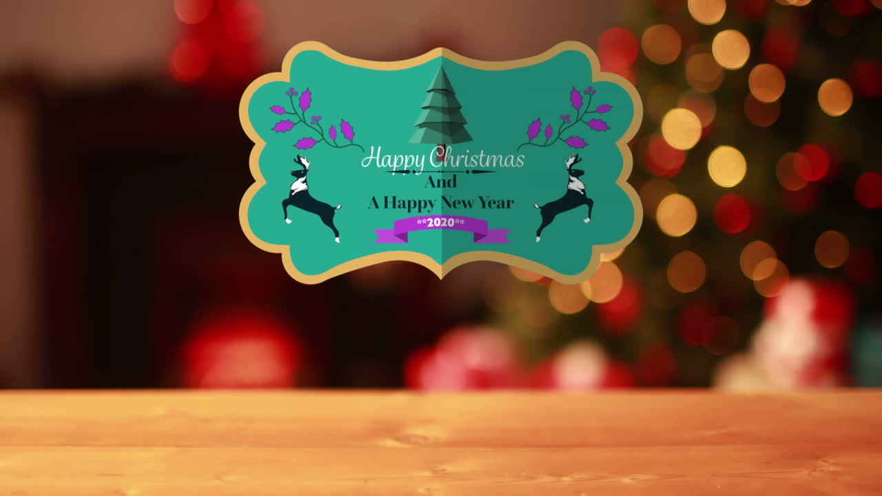 felices fiestas y un feliz año nuevo 2020 escrito en una etiqueta