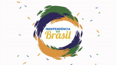 letras de la independencia de brasil con la bandera pintada alrededor