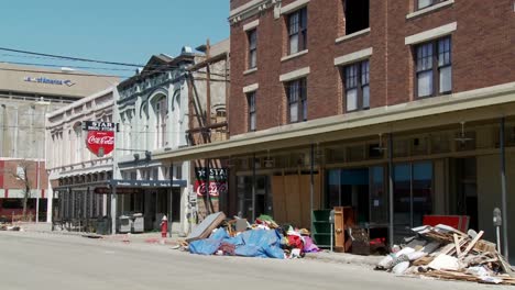 junk and refuse sits on the street during the cleanup after hurricane ike in galveston texas 1