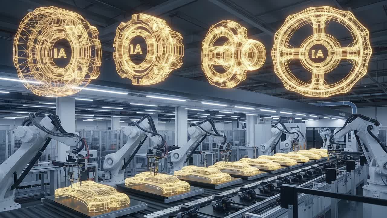Advanced Robotic Manufacturing and AI Integration in a State-of-the-Art Facility, Showcasing Precision Engineering and Innovative Production Techniques for Modern Industries