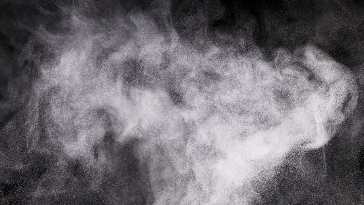 검은 바탕에 분리 된 파우더