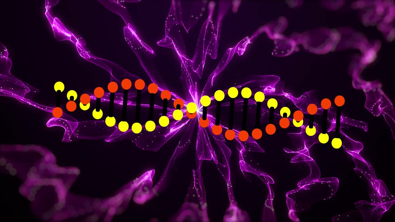 모양 위에 있는 dna 가닥의 애니메이션