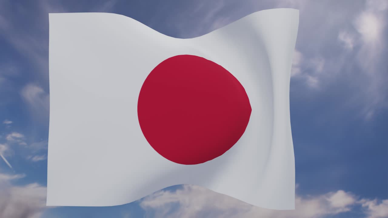 la bandera de japón ondeando en el viento
