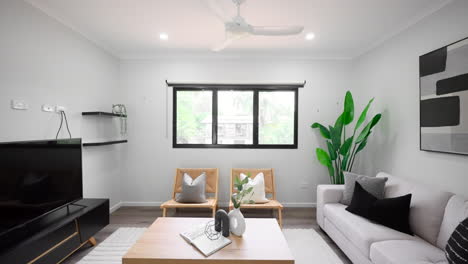 modern living room with large windows to let in lots of natural light