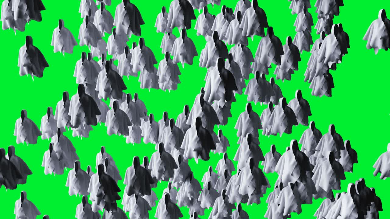 el misterio del miedo a la animación de fantasmas. la sudadera dinámica. el aislamiento. la animación realista de pantalla verde 4k.