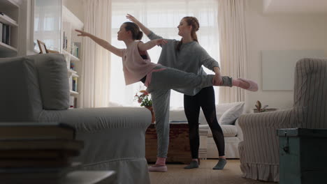 happy teenage girls practicing ballet dance moves at home best friends having fun rehearsal in living room