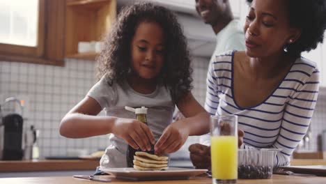 family spending time at home together