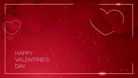 animated red background with shiny particles. valentine's day posters or banner with paper cut heart. place for text. holiday banners and greeting cards.