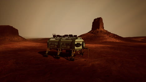 el rover de exploración de marte en un paisaje desértico rojo