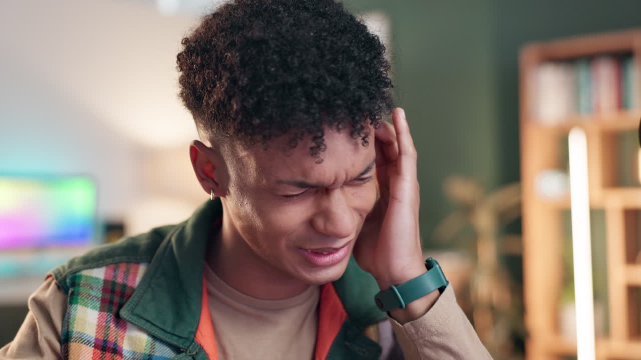 Man experiencing headache or stress