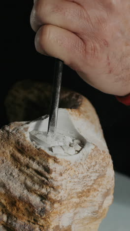 tallado de piedra en progreso