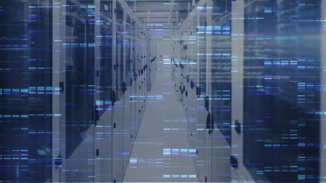 Animation of moving columns over server room
