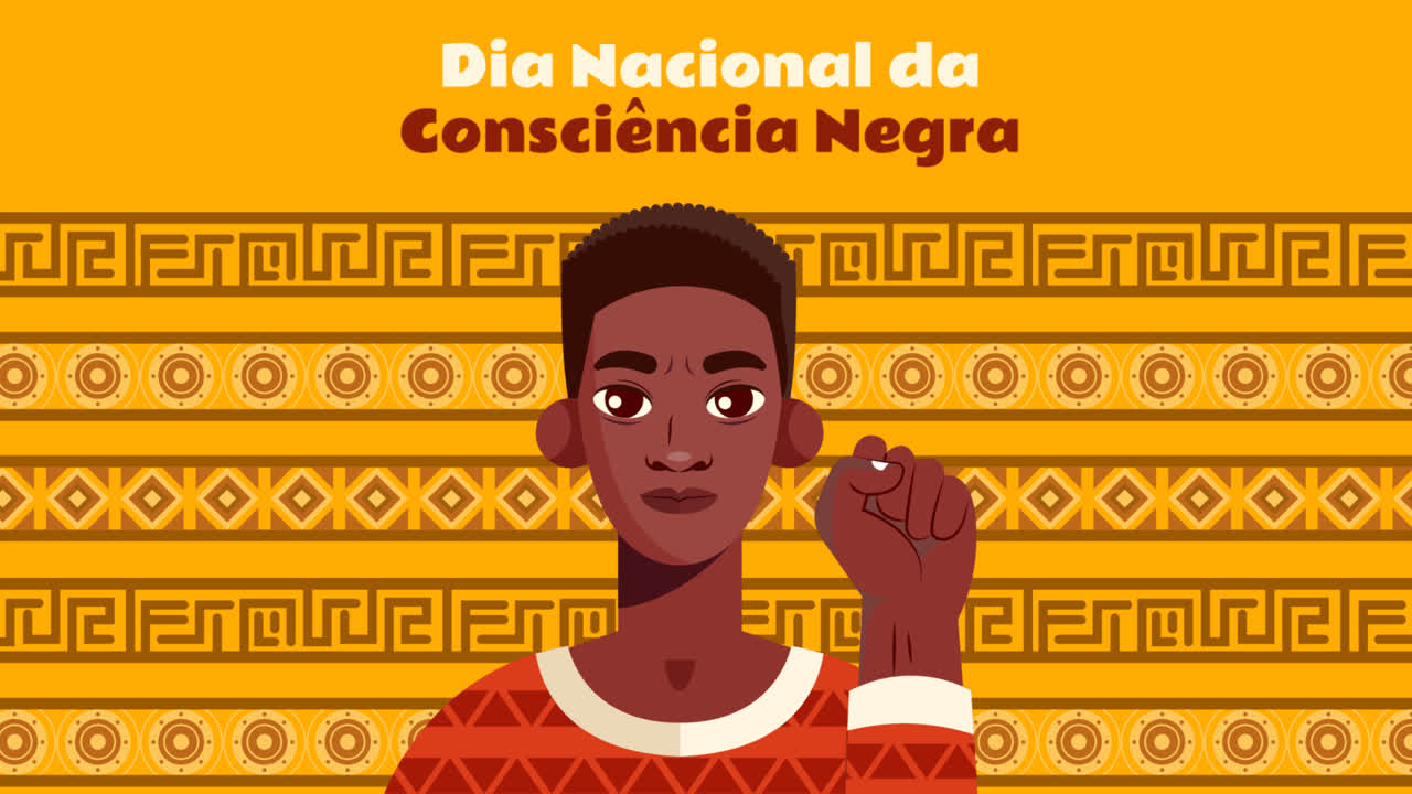 흑인 인식의 날을 위한 평평한 일러스트레이션의 모션 그래픽