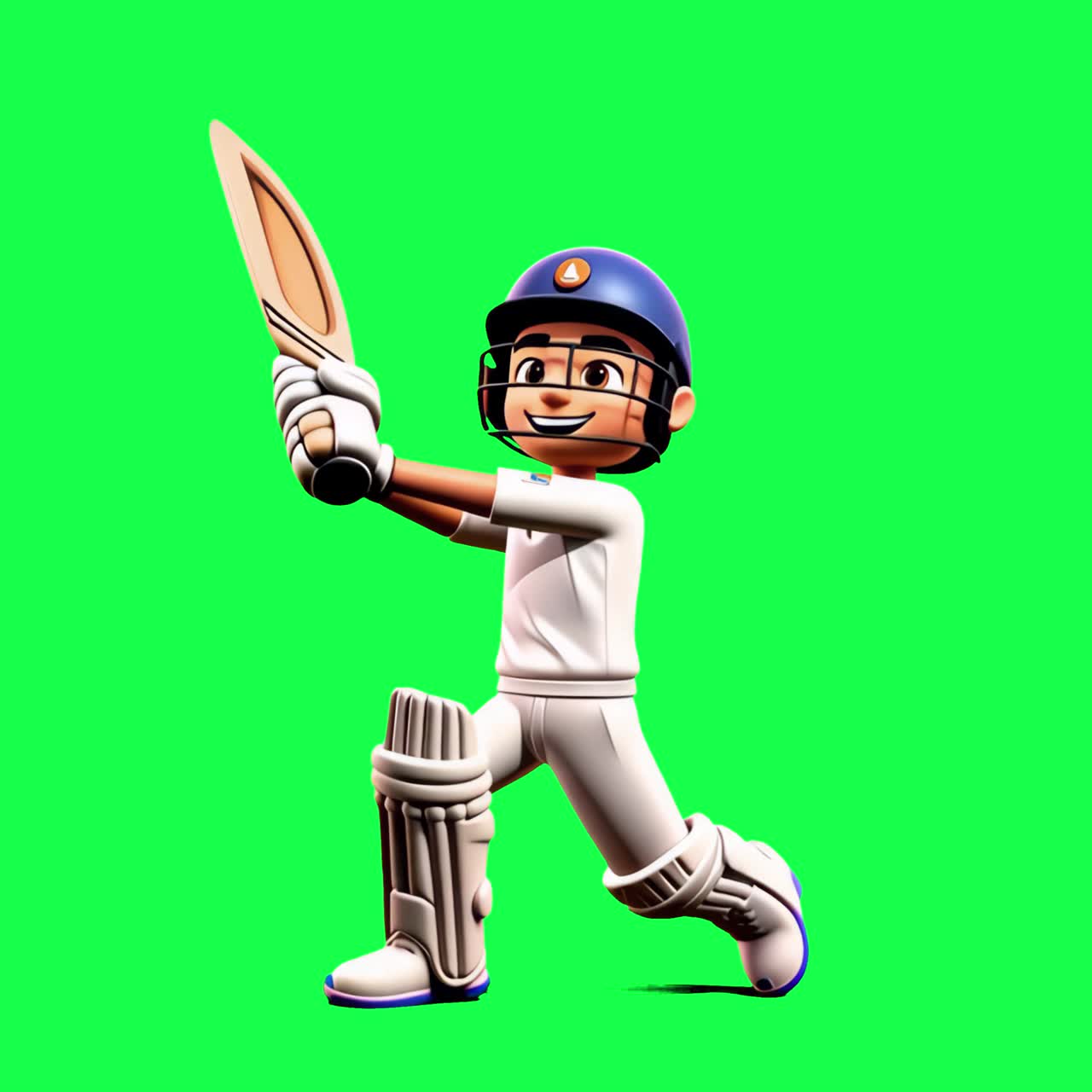 Animated cricket player batting animation, transparent 4K video, green ...