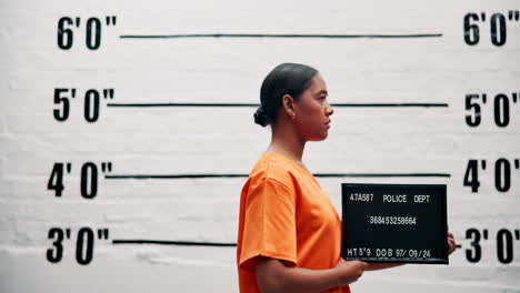 mugshot of a person in an orange jumpsuit