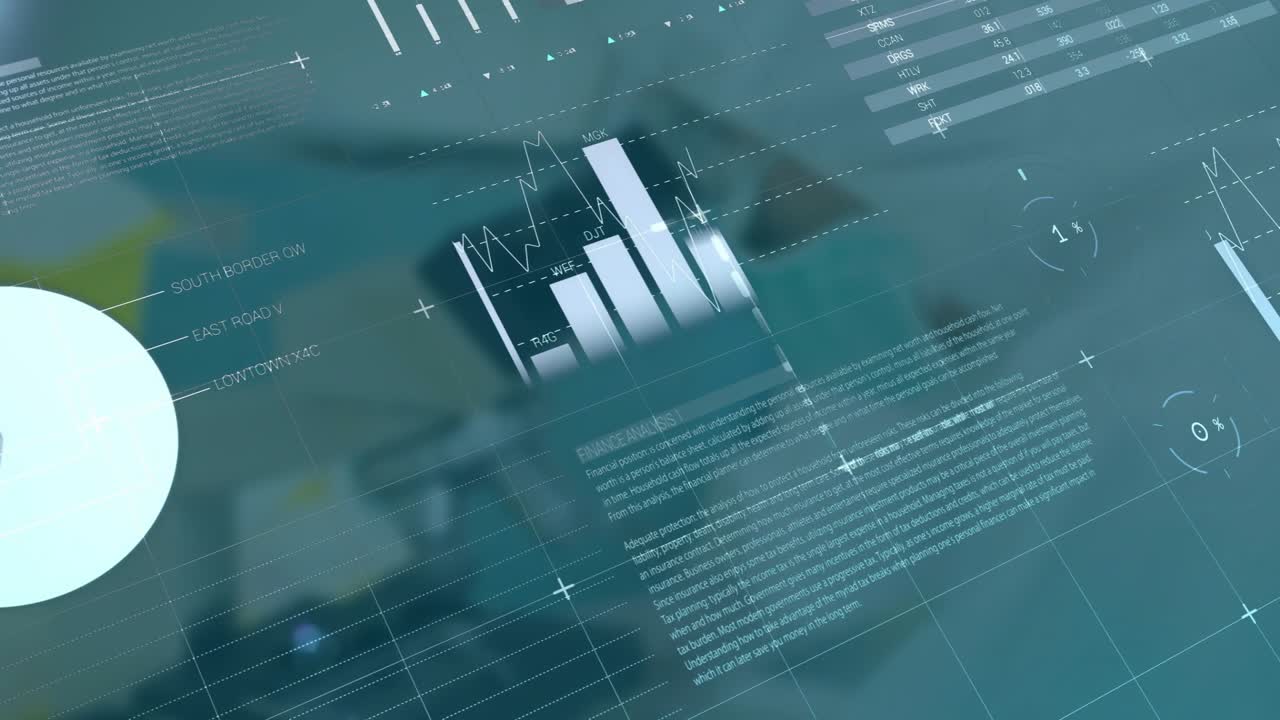 Dashbord vises over skrivebordet, analytikere gjennomgår finansielle diagrammer og målere for sporing av beregninger