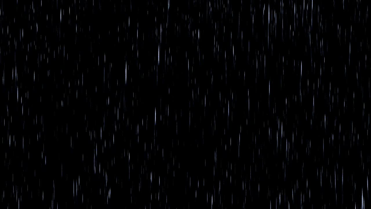 Pouring Rain on a Black Background