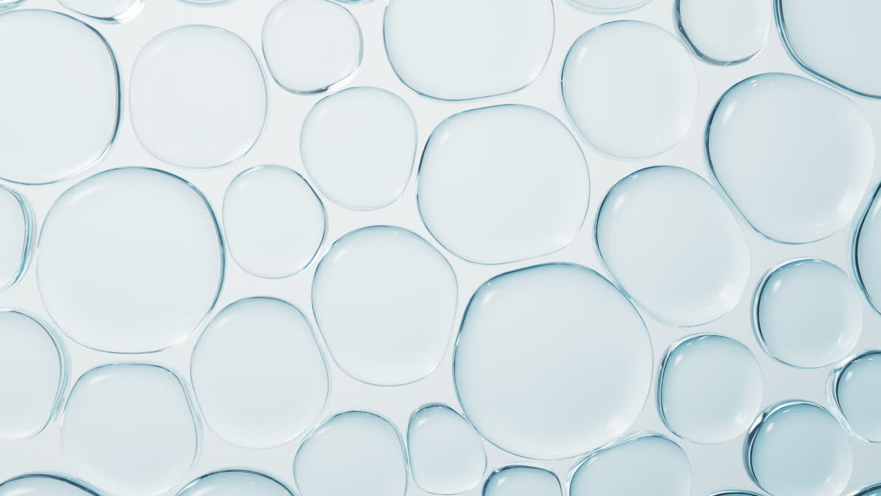 Sfondo di bolle di vetro trasparenti, rendering 3D