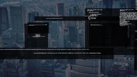 Animation-Der-Datenverarbeitung-über-Dem-Stadtbild