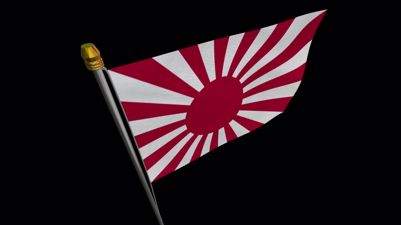 ロープ・オブ・フラッグ・オブ・キョウクジトゥキ ループ・ビデオ・フラッティング・イン・ザ・ウィンド 4k-uhd・スローモーション・ビデオ・アンド・アルファ・チャンネル