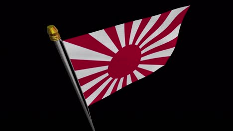 loop video of flag of kyokujituki loop video fluttering in the wind, 4k uhd slow motion video with alpha channel.