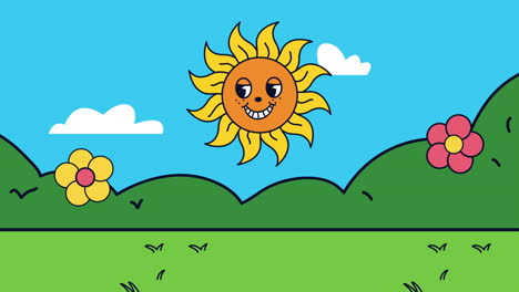 sun kawaii comic character animation