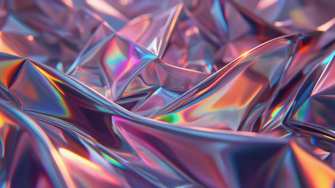 Abstract Background of Iridescent Metallic Foil Texture