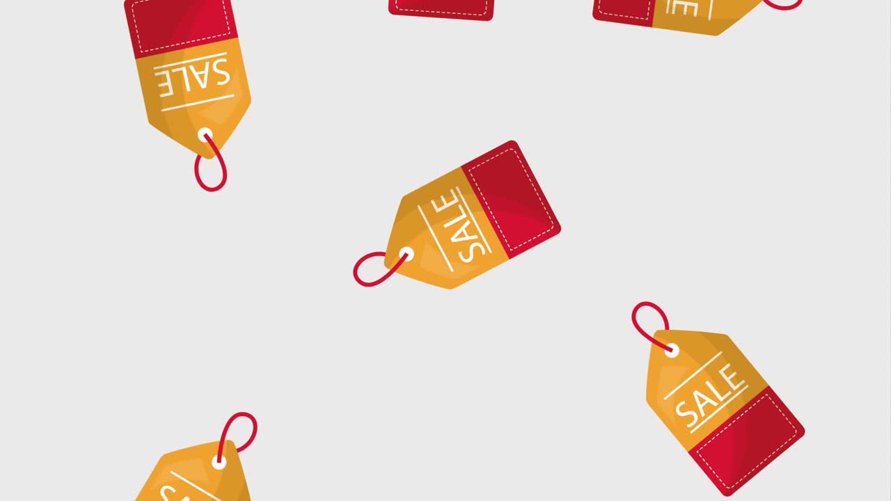 shopping online animazione caduta tag prezzi vendita