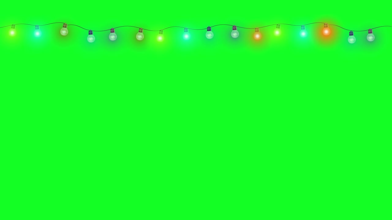 Ghirlanda di Natale, sfondo trasparente, lampadine luminose colorate, scintille, Natale, Capodanno, matrimonio o