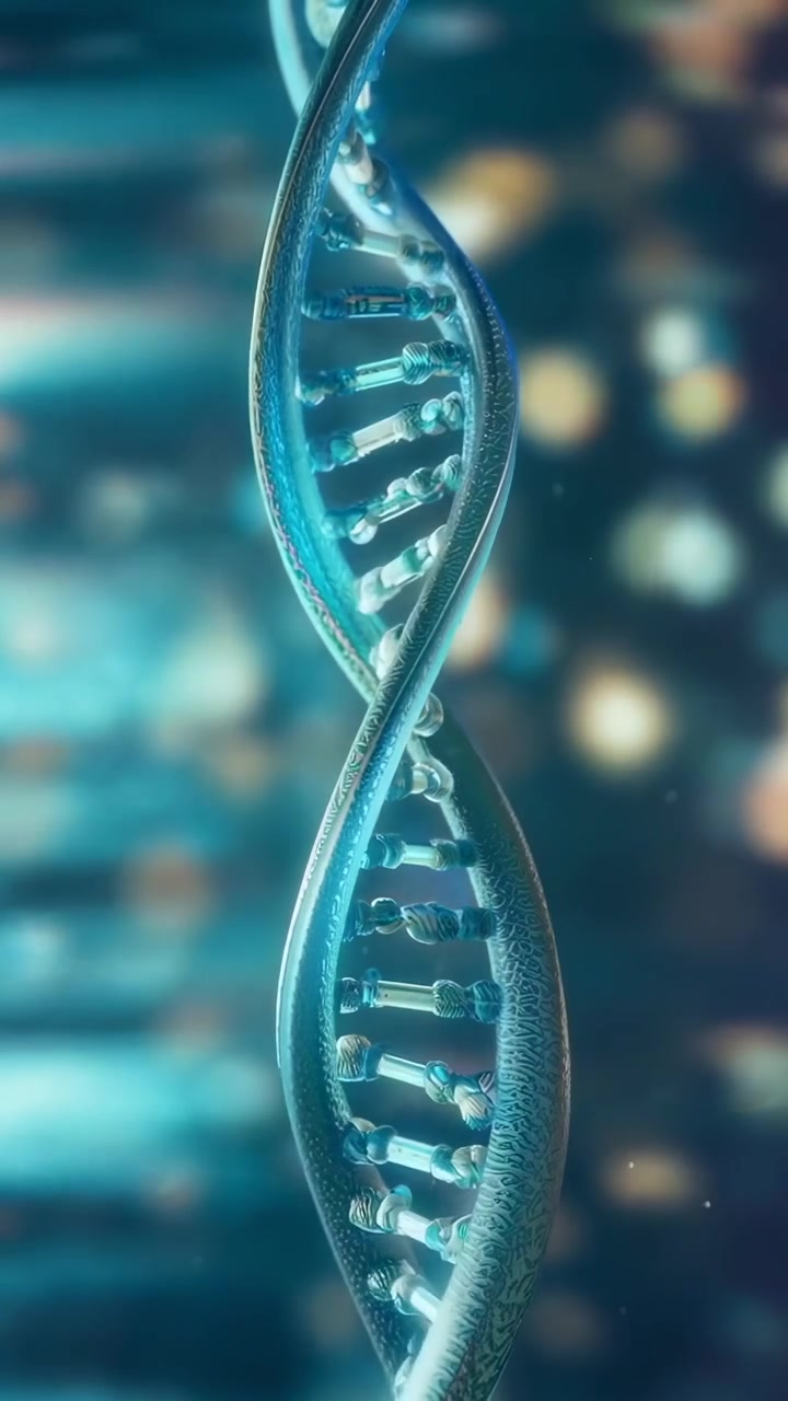 Struttura a doppia elica del DNA rotante in laboratorio scientifico
