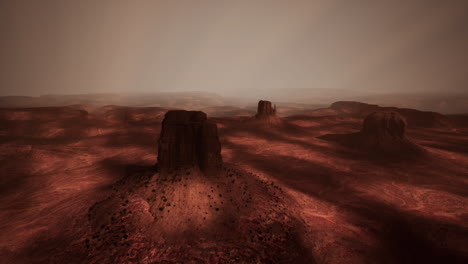 aerial view of red rock desert landscape