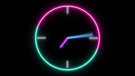 animación del reloj de pared de neón.