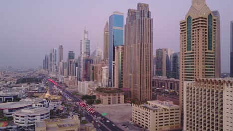 dubai skyline at dusk