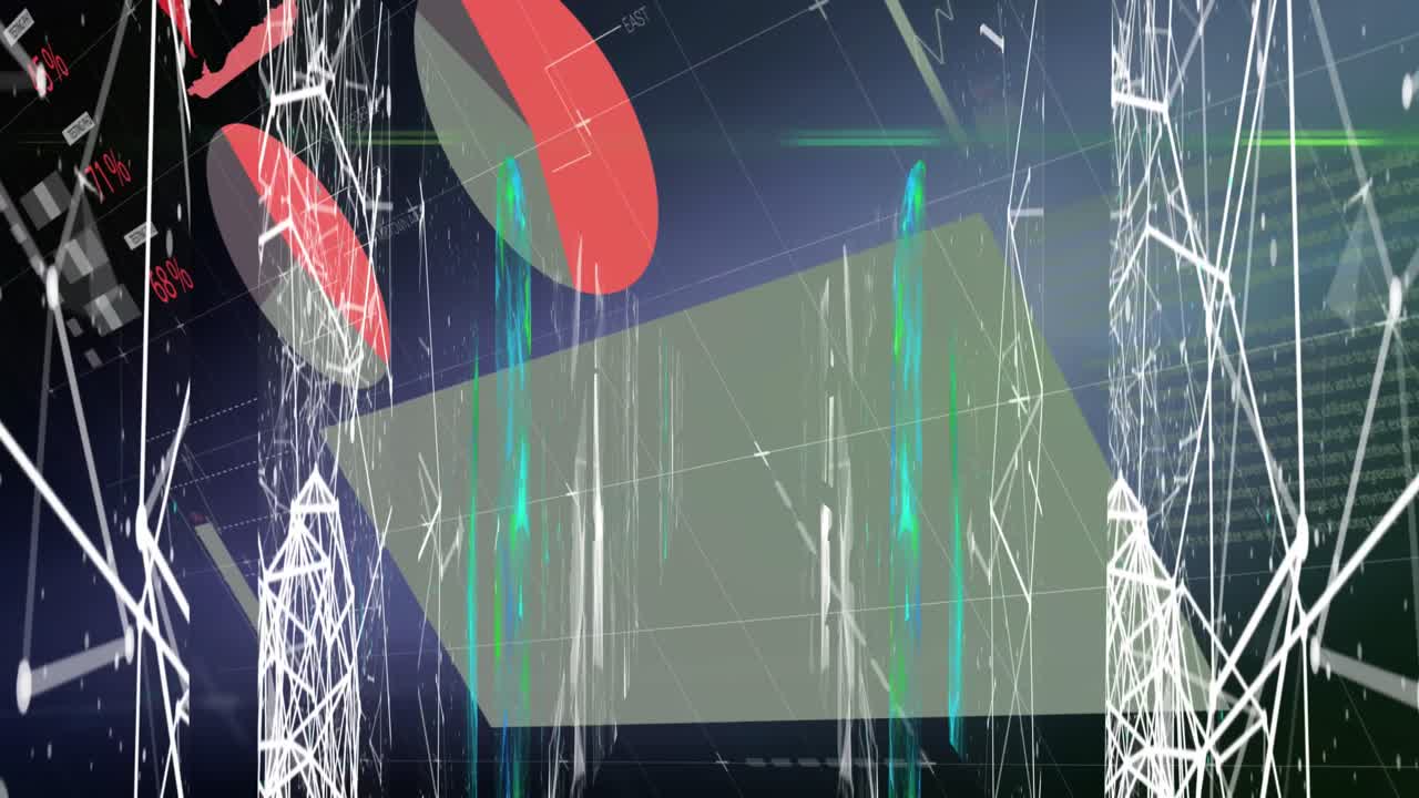 animación del globo y estadísticas y procesamiento de datos en red.
