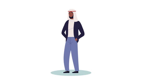 arabe man worker character animation