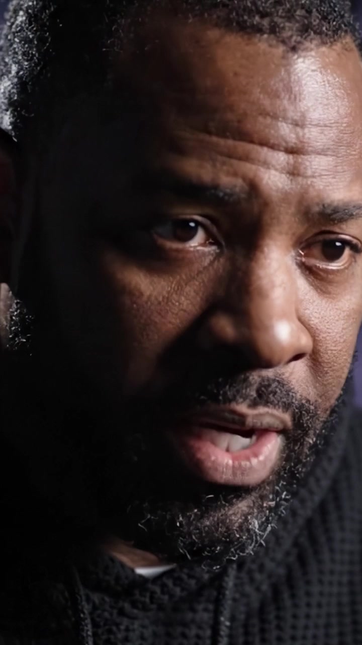 An Intense Moment of Reflection: A Close-Up Study of a Man's Emotional Expression Captured in Two Frames from a Powerfully Engaging Video Narration