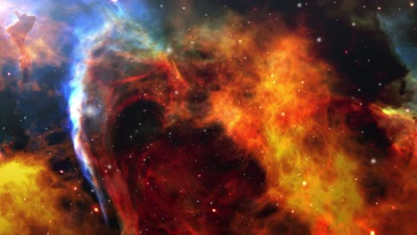 la nebulosa en el universo está salpicada de estrellas que brillan intensamente a su alrededor