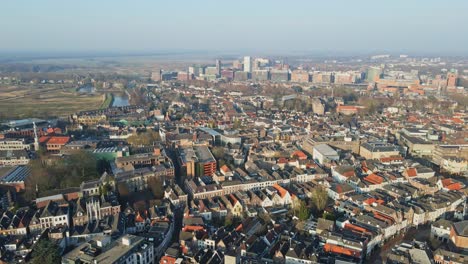 beautiful aerial of the den bosch city skyline with historical buildings in the center of the dutch city