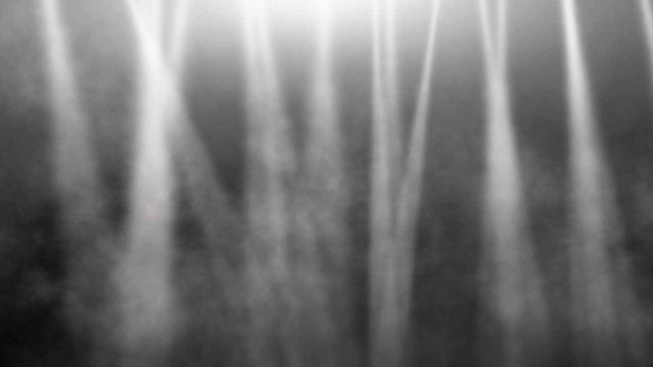 Loopable Ethereal Smoke and White Light Rays – Mesmerizing Monochrome Beams Sweeping Across a Dark Background - Cinematic Fog and Piercing Beams